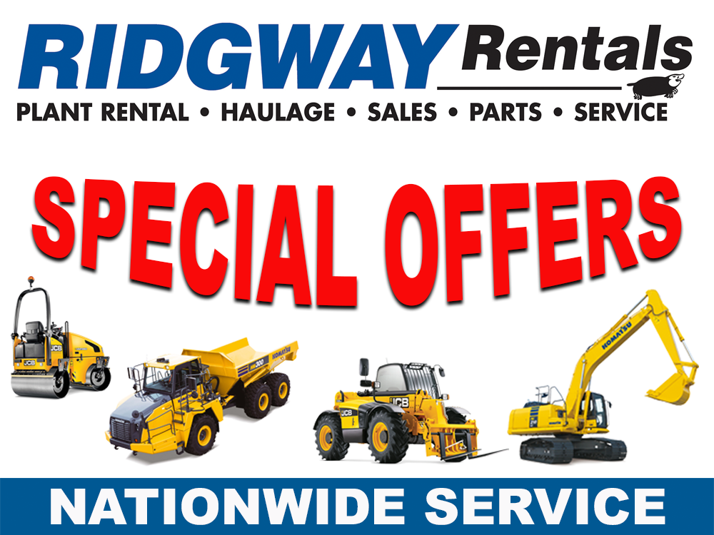 Plant Hire Special Offers At Ridgway Rentals Nationwide Plant Hire